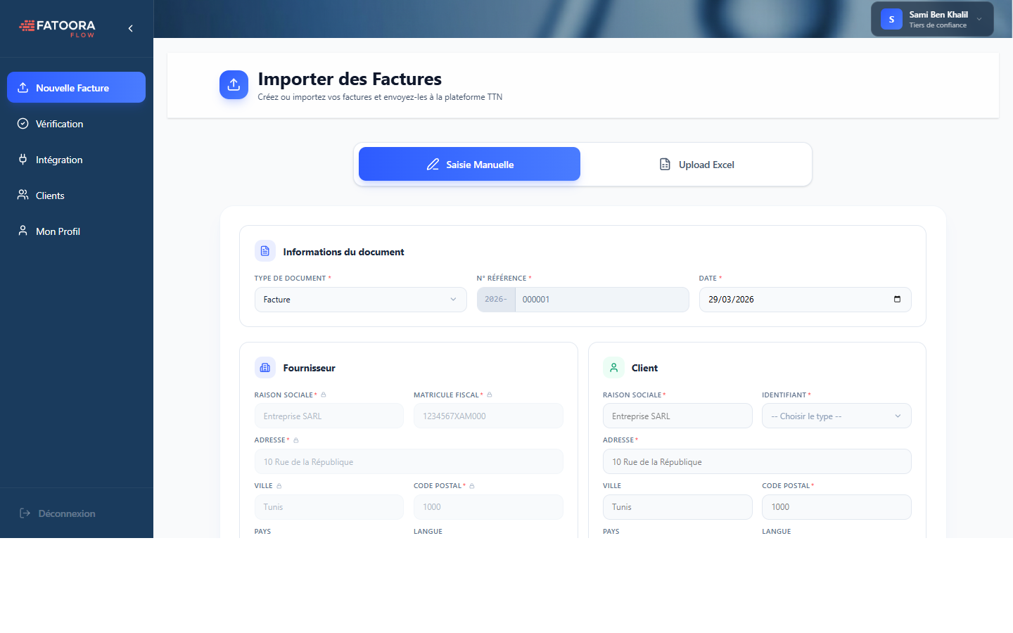 Importer des Factures